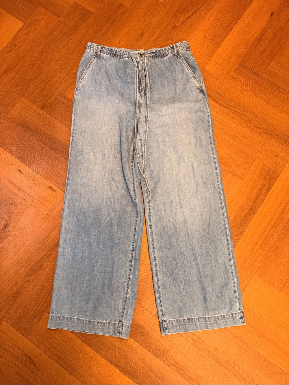 OAT New York Size 12/31 Light Wash Wide Leg Jeans High Rise